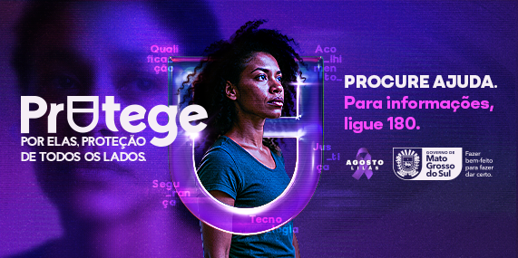 banner protege ,por elas ,protecao de todos os lados.